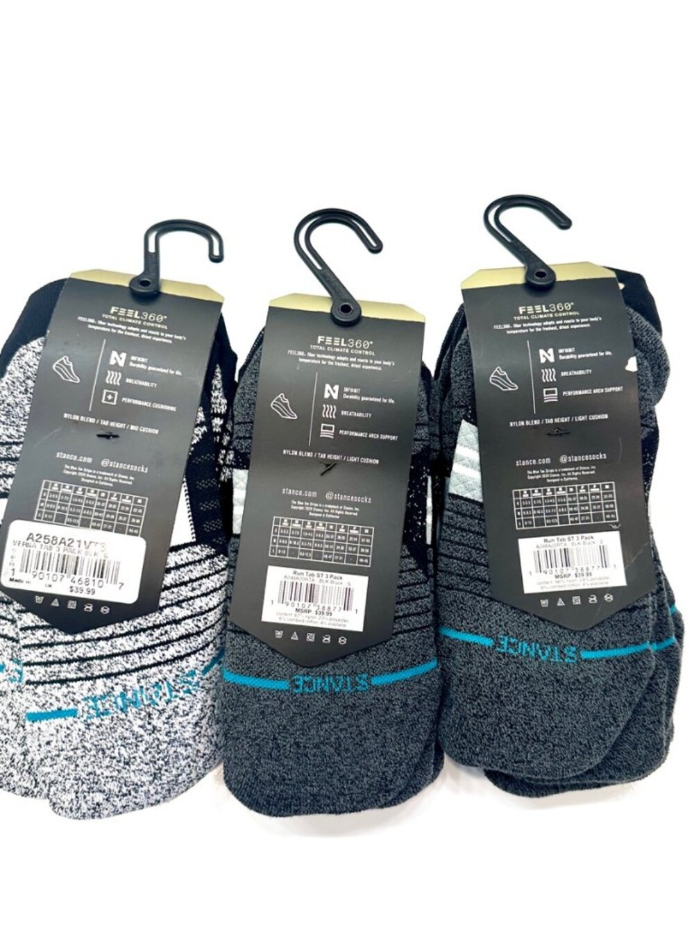 Stance Performance Tab Socks 3-Pack Lot (3 packs / 9 pairs) – NWT Size Small